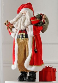 Jeffrey Banks Plaid Tidings Santa Figurine